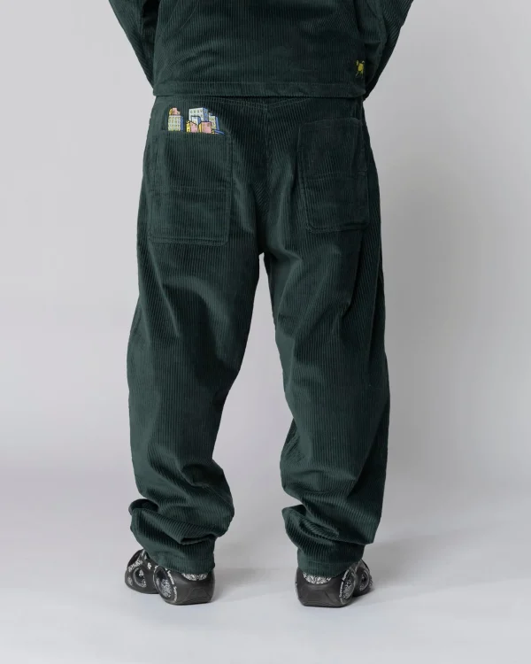 City Tour Extra Baggy Pant Corduroy-Dark Green>Jacker Best Sale