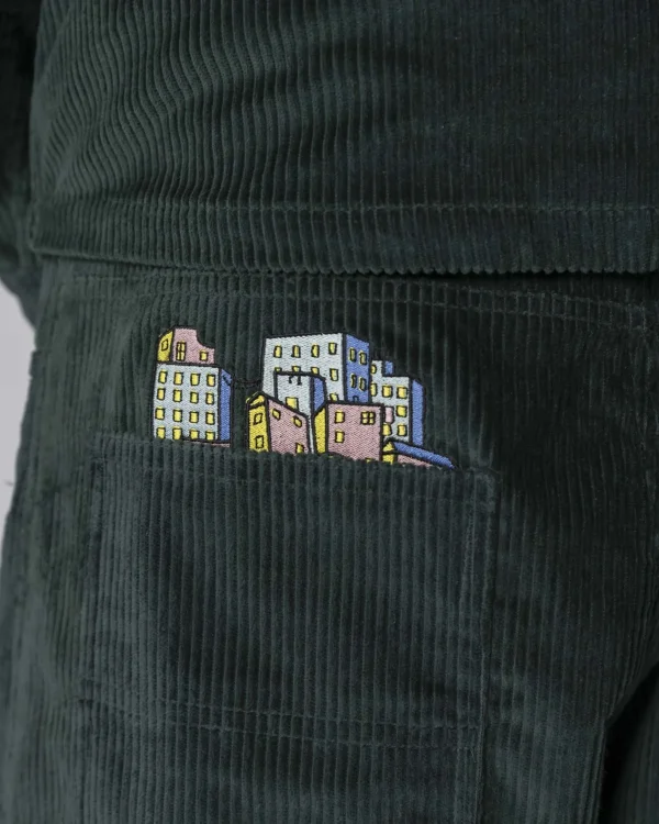 City Tour Extra Baggy Pant Corduroy-Dark Green>Jacker Best Sale