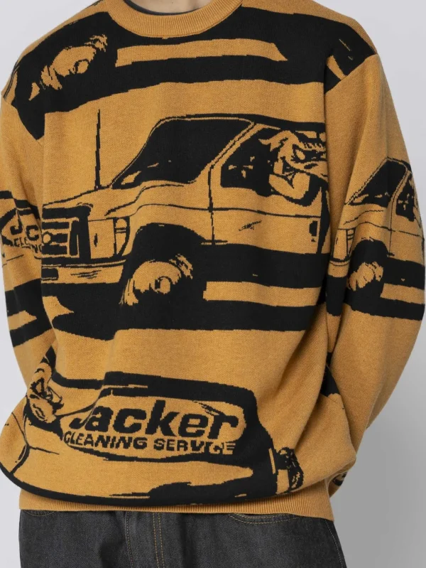 Cleaner Crewneck Knit-Yellow>Jacker Outlet