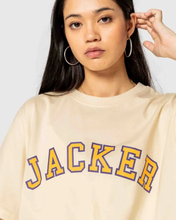 College Tee-T-Shirt-Beige>Jacker Sale