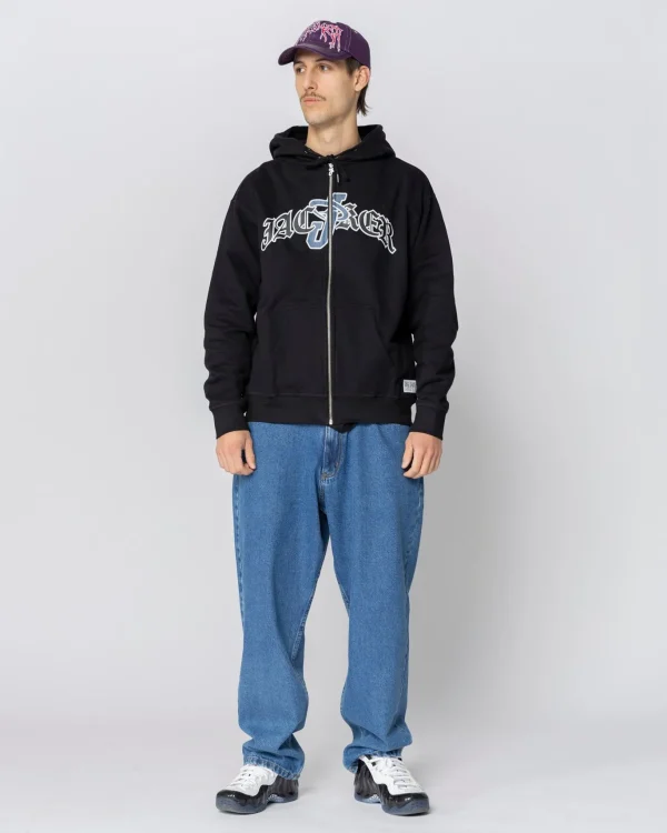 Double Jay Zipped Hoodie-Black>Jacker Shop