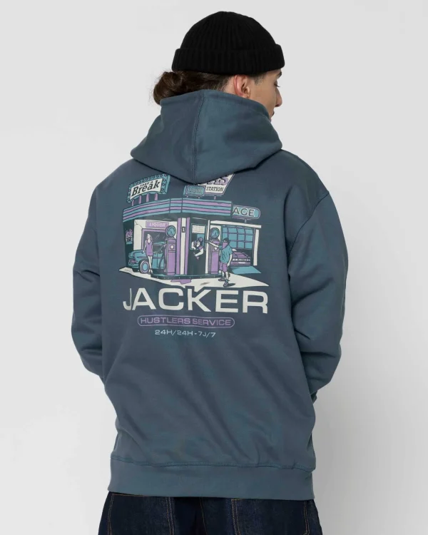 Hustler Service-Hoodie-Blue>Jacker Outlet