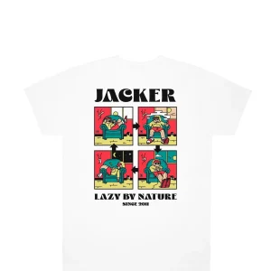 Lazy-T-Shirt-White>Jacker Fashion