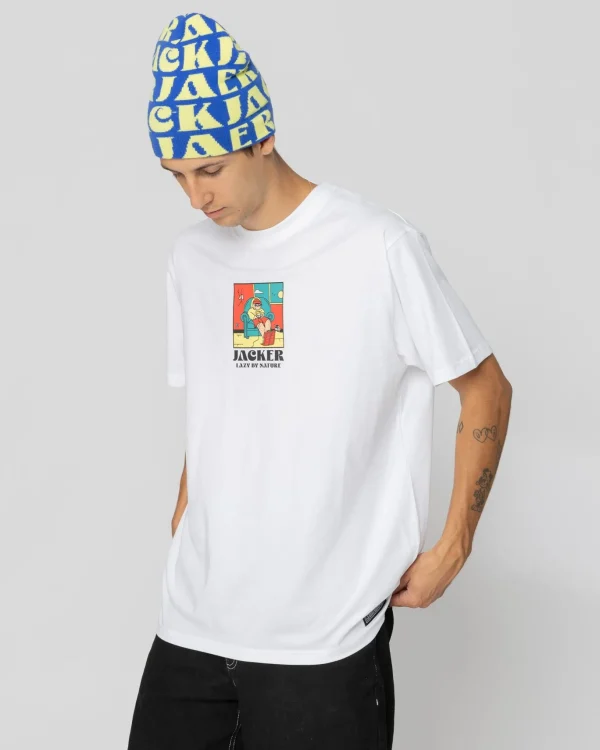 Lazy-T-Shirt-White>Jacker Fashion