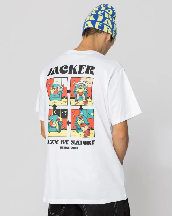 Lazy-T-Shirt-White>Jacker Fashion